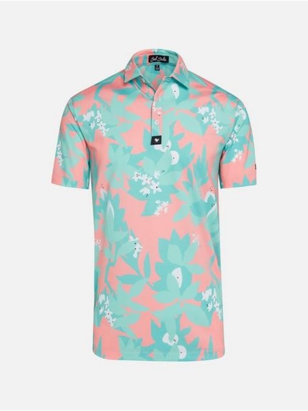 Bad Birdie Men’s Coral & Mint Down Unda Polo